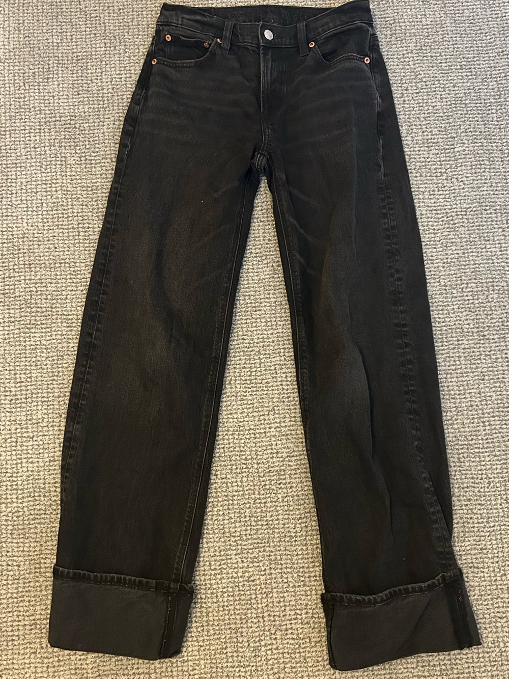 American Eagle Outfitters Black Wide-Leg Jeans